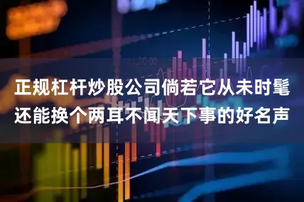 正规杠杆炒股公司倘若它从未时髦还能换个两耳不闻天下事的好名声